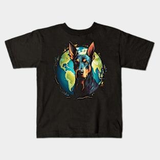 Doberman Earth Day Kids T-Shirt